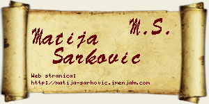 Matija Šarković vizit kartica